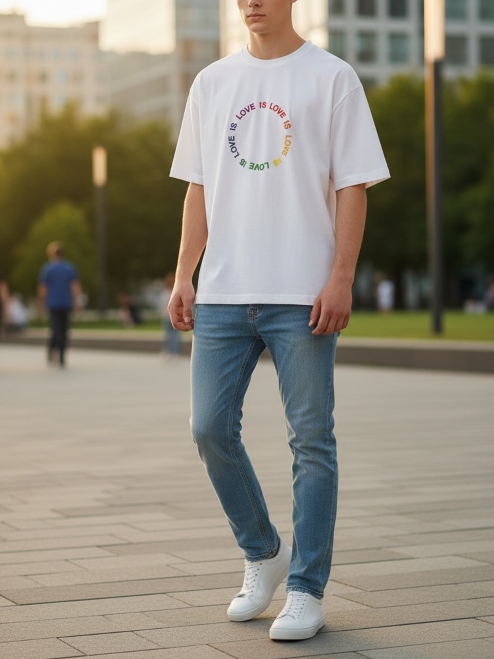 Dedicated Mens White Tee (Stockholm Love Circle)